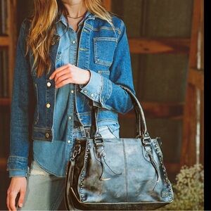 Bed Stu Black Rockababy Leather Tote